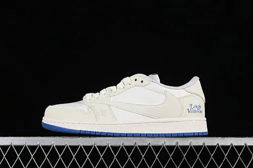 All categories Air Jordan Jordan series basketball shoes Air Jordan 1 Low High-end customized low-top sneakers Travis Scott x Fragment Design x Air Jordan 1 Low OG SP AJ1 Joe 1 LV joint rice blue low-top cultural casual sneakers LJ5188-007